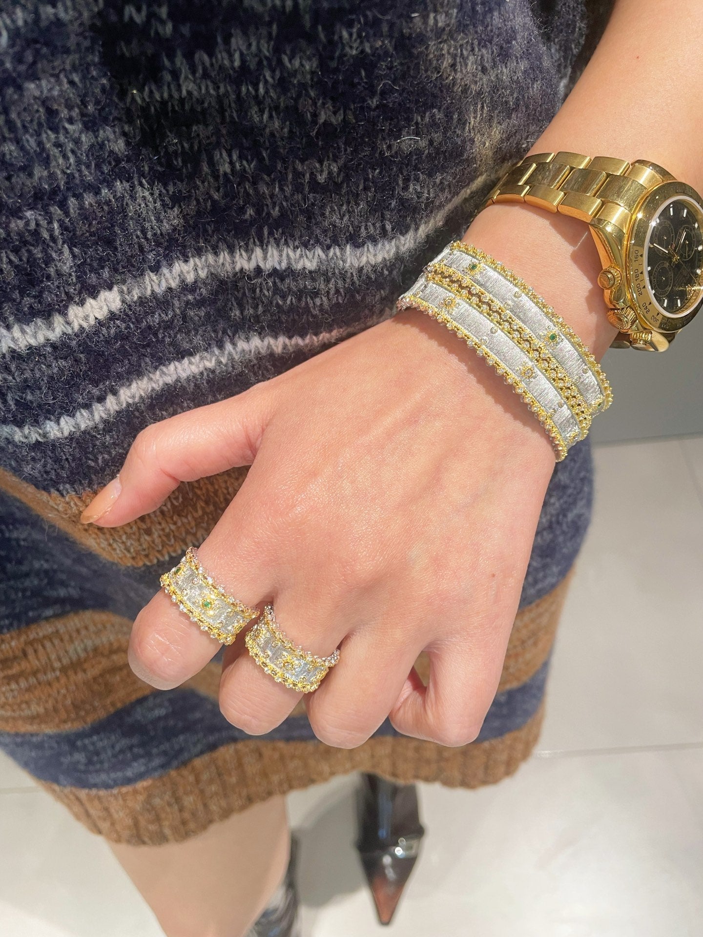 Brushed Palace - Style Sunflower Wide Cuff Bracelet - floysun