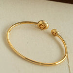 Brushed Silver Sphere Open Bangle - floysun