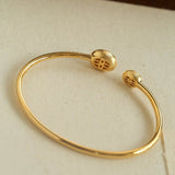 Brushed Silver Sphere Open Bangle - floysun