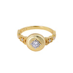 Brushed Starburst Cubic Zirconia Statement Ring - floysun