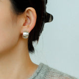 Brushed Wide C - Hoop Earrings - floysun