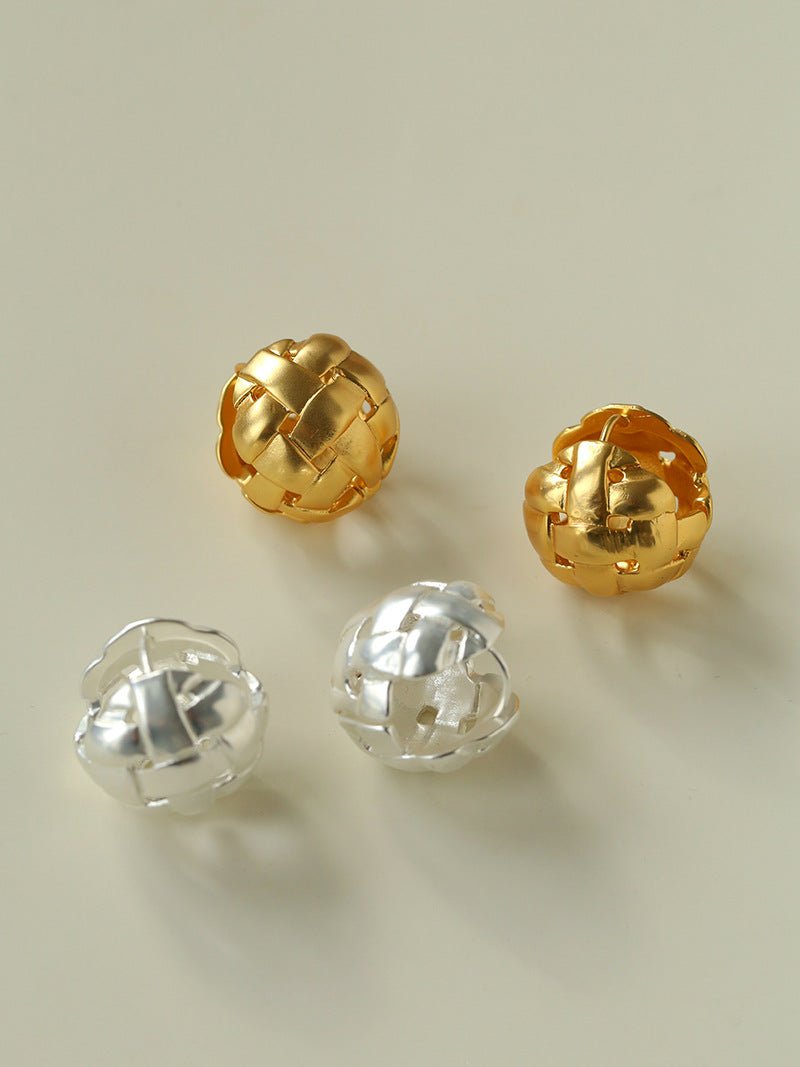 Brushed Woven Orb Earrings - floysun