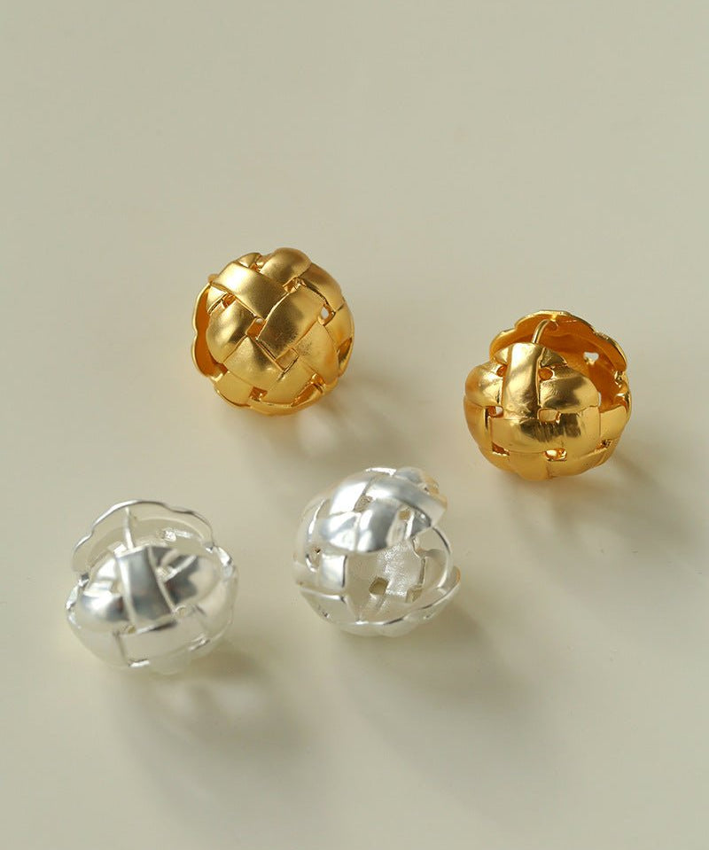 Brushed Woven Orb Earrings - floysun