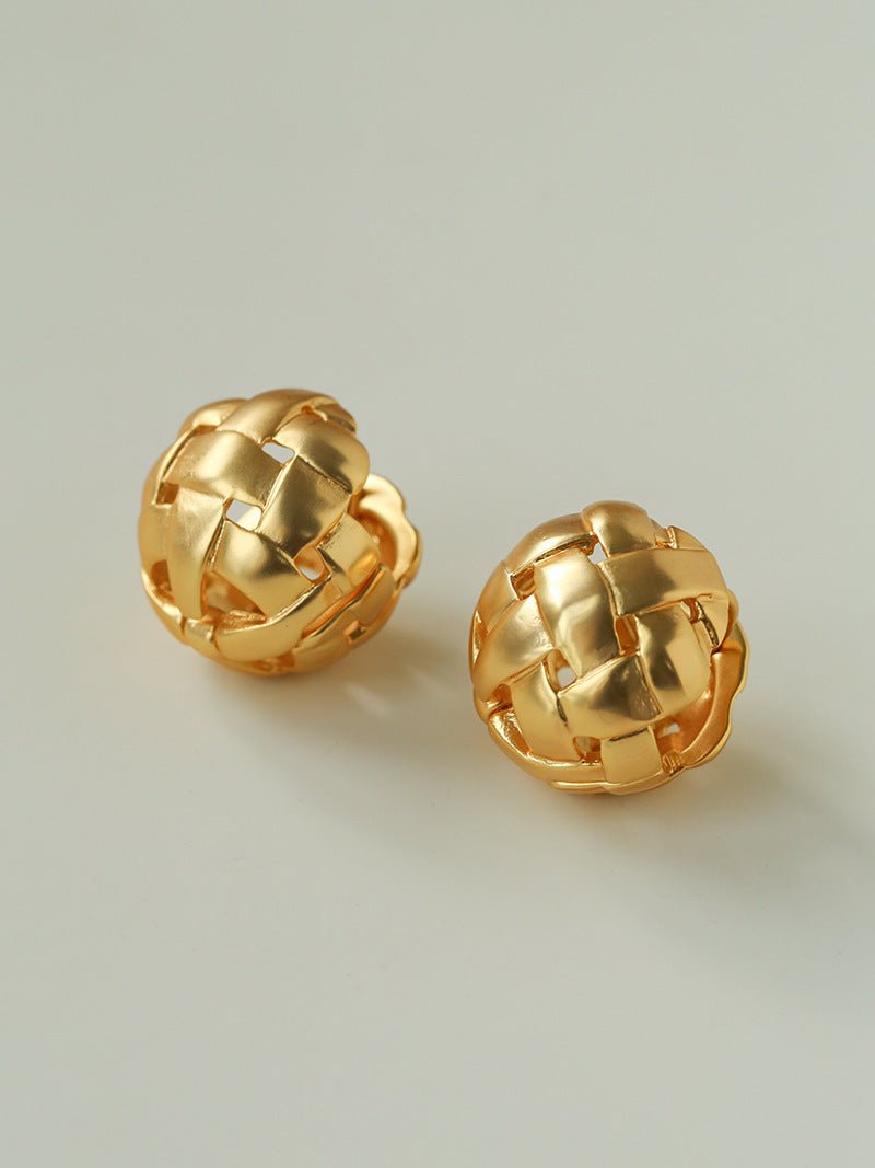 Brushed Woven Orb Earrings - floysun