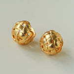 Brushed Woven Orb Earrings - floysun