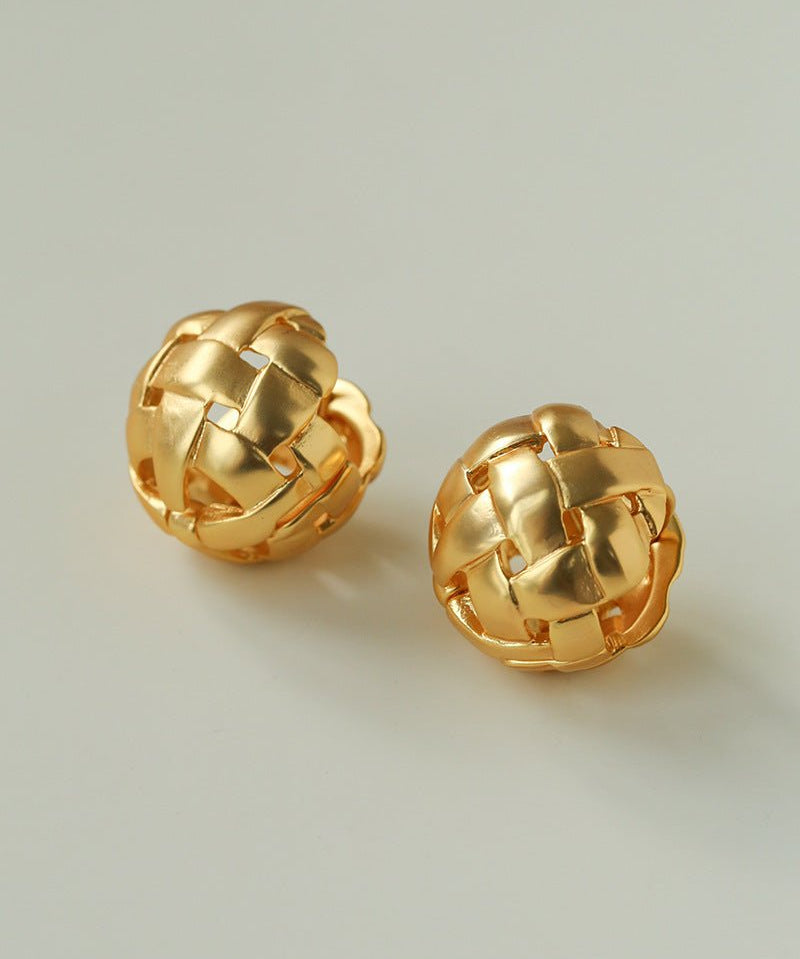 Brushed Woven Orb Earrings - floysun