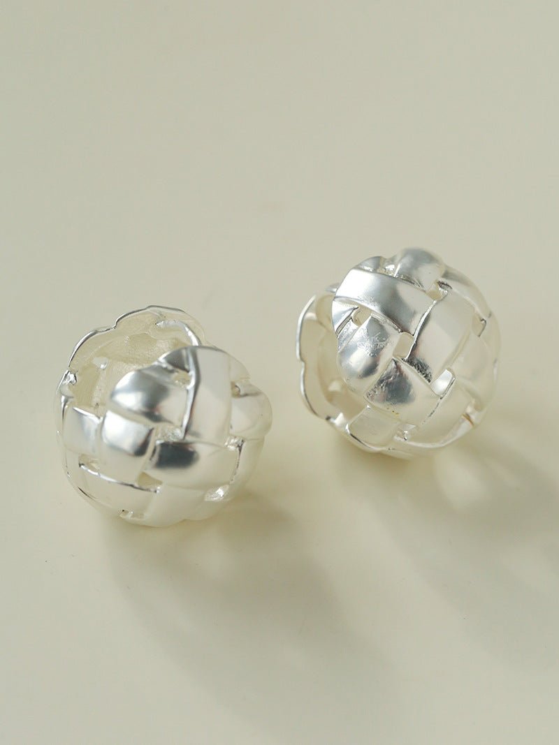 Brushed Woven Orb Earrings - floysun