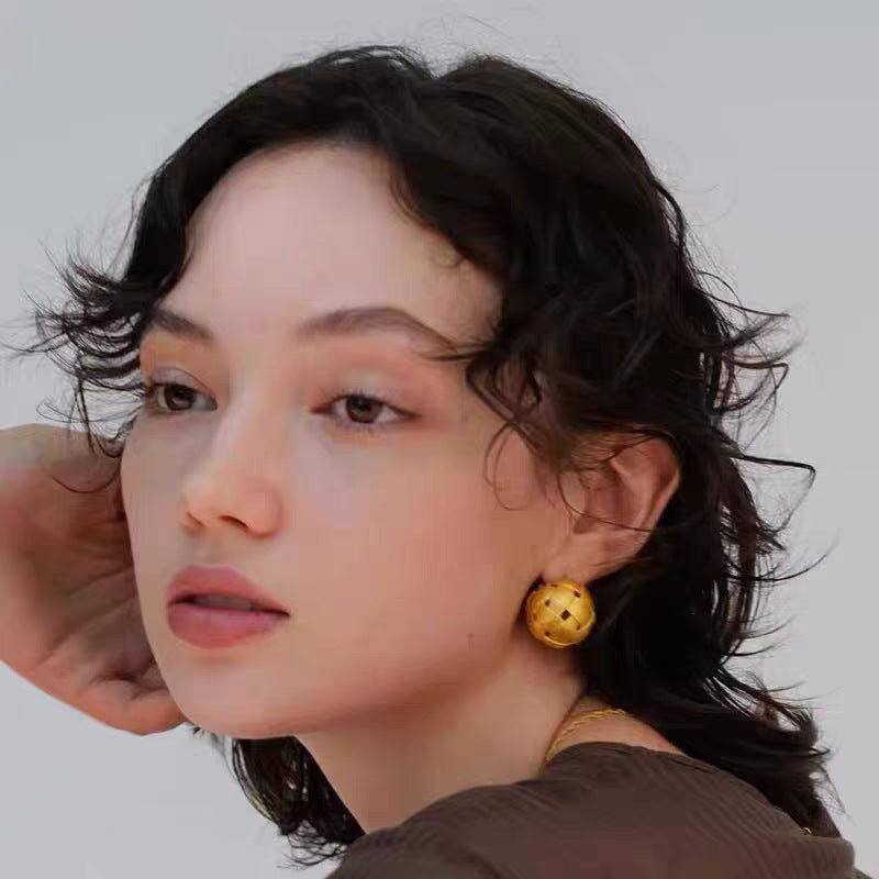 Brushed Woven Orb Earrings - floysun