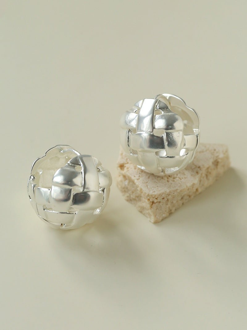 Brushed Woven Orb Earrings - floysun