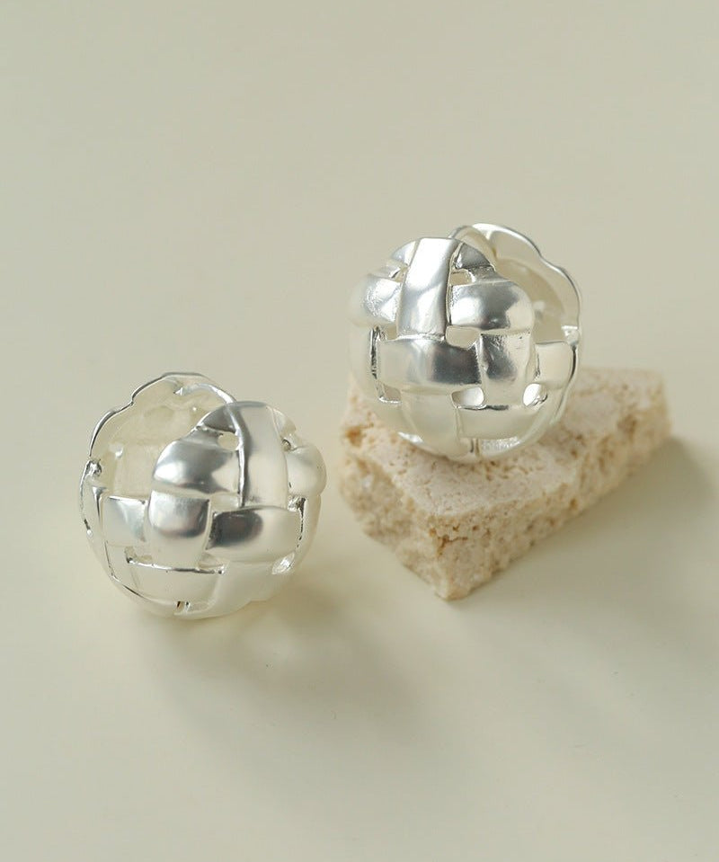 Brushed Woven Orb Earrings - floysun