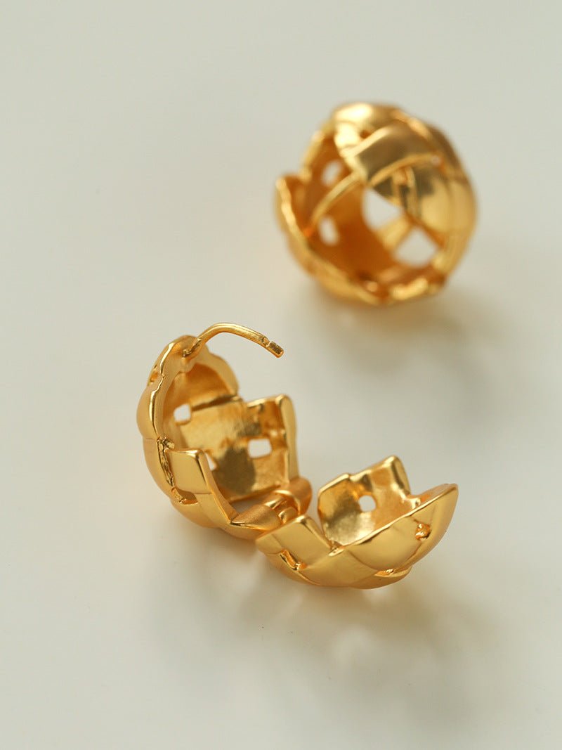 Brushed Woven Orb Earrings - floysun