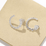 Bubble C-Shaped Gradient CZ Open Hoop Stud Earrings - floysun