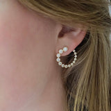 Bubble C-Shaped Gradient CZ Open Hoop Stud Earrings - floysun