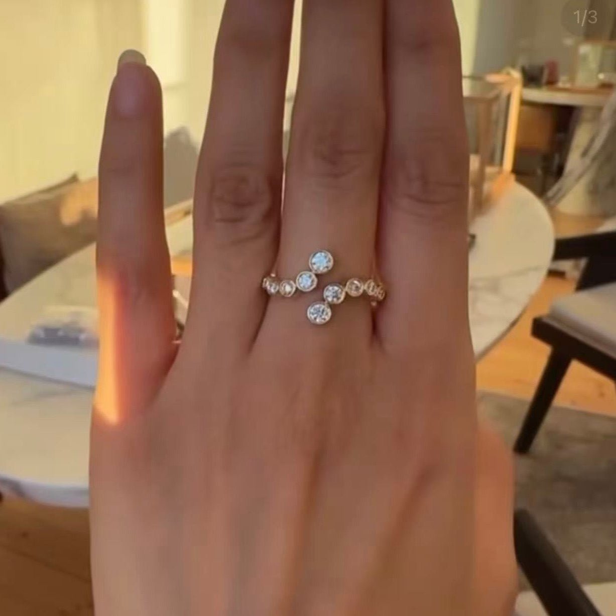 Bubble Curved Bezel Band Ring - floysun