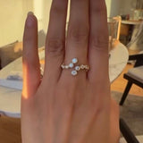 Bubble Curved Bezel Band Ring - floysun
