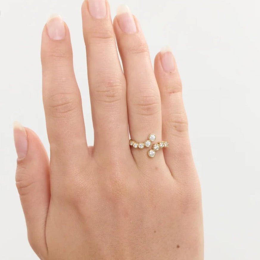 Bubble Curved Bezel Band Ring - floysun