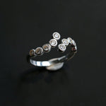 Bubble Curved Bezel Set CZ Band Ring - floysun