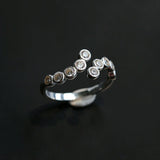Bubble Curved Bezel Set CZ Band Ring - floysun