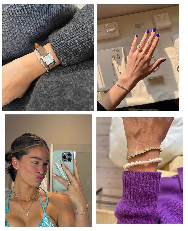 Bubble Gradient Round CZ Tennis Bracelet - floysun