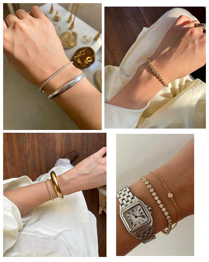 Bubble Gradient Round CZ Tennis Bracelet - floysun
