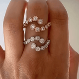 Bubble Gradient Twin Cluster CZ Ring - floysun
