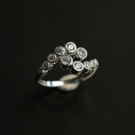 Bubble Gradient Twin Cluster CZ Ring - floysun