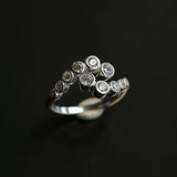 Bubble Gradient Twin Cluster CZ Ring - floysun