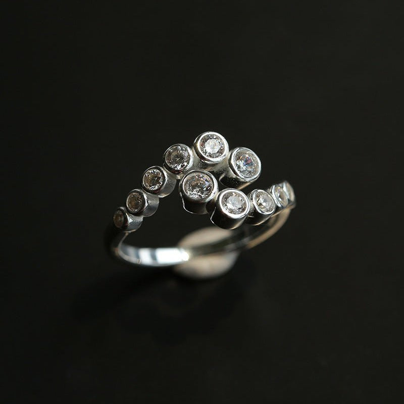 Bubble Gradient Twin Cluster CZ Ring - floysun