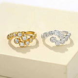 Bubble Graduated Twin Cluster Ring - floysun