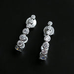 Bubble J-Shape Gradient CZ Stud Earrings - floysun