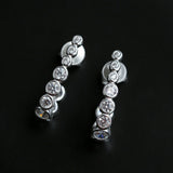 Bubble J-Shape Gradient CZ Stud Earrings - floysun