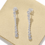 Bubble Long Gradient CZ Drop Stud Earrings - floysun