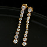 Bubble Long Gradient CZ Drop Stud Earrings - floysun
