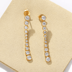 Bubble Long Gradient CZ Drop Stud Earrings - floysun