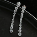 Bubble Long Gradient CZ Drop Stud Earrings - floysun