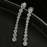 Bubble Long Gradient CZ Drop Stud Earrings - floysun