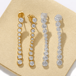 Bubble Long Gradient CZ Drop Stud Earrings - floysun