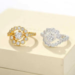 Bubble Spiral Halo CZ Statement Ring - floysun