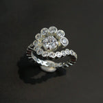 Bubble Spiral Halo CZ Statement Ring - floysun