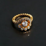 Bubble Spiral Halo CZ Statement Ring - floysun