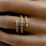 Bubble Triple Layer Spiral Bezel CZ Ring - floysun