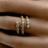 Bubble Triple Layer Spiral Bezel CZ Ring - floysun