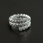 Bubble Triple Layer Spiral Bezel CZ Ring - floysun