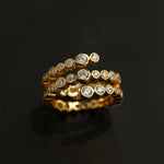 Bubble Triple Layer Spiral Bezel CZ Ring - floysun