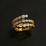 Bubble Triple Layer Spiral Bezel CZ Ring - floysun