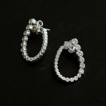 Bubble U-Shaped Gradient CZ Hoop Stud Earrings - floysun