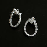 Bubble U-Shaped Gradient CZ Hoop Stud Earrings - floysun