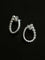 Bubble U-Shaped Gradient CZ Hoop Stud Earrings - floysun