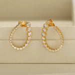 Bubble U-Shaped Gradient CZ Hoop Stud Earrings - floysun