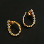 Bubble U-Shaped Gradient CZ Hoop Stud Earrings - floysun